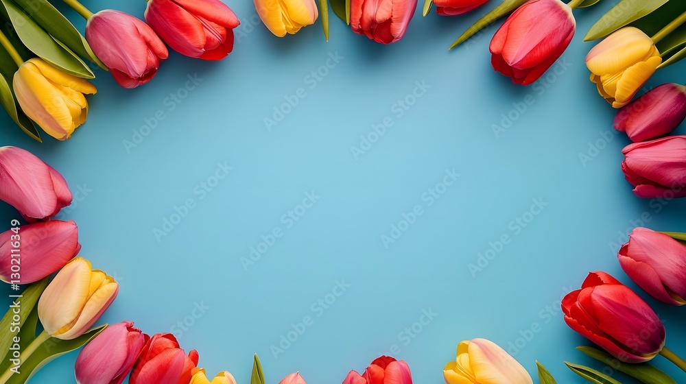 custom made wallpaper toronto digitalColorful tulips in a vibrant circle shaped arrangement frame