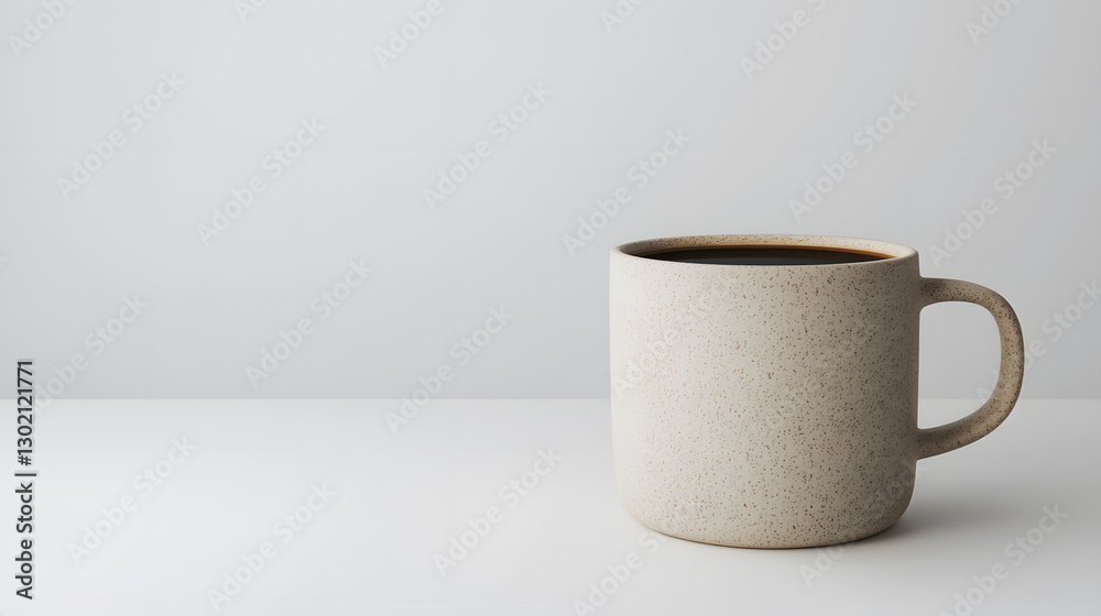 Obraz premium Brewing morning coffee minimalist kitchen still life bright white close-up simple elegance