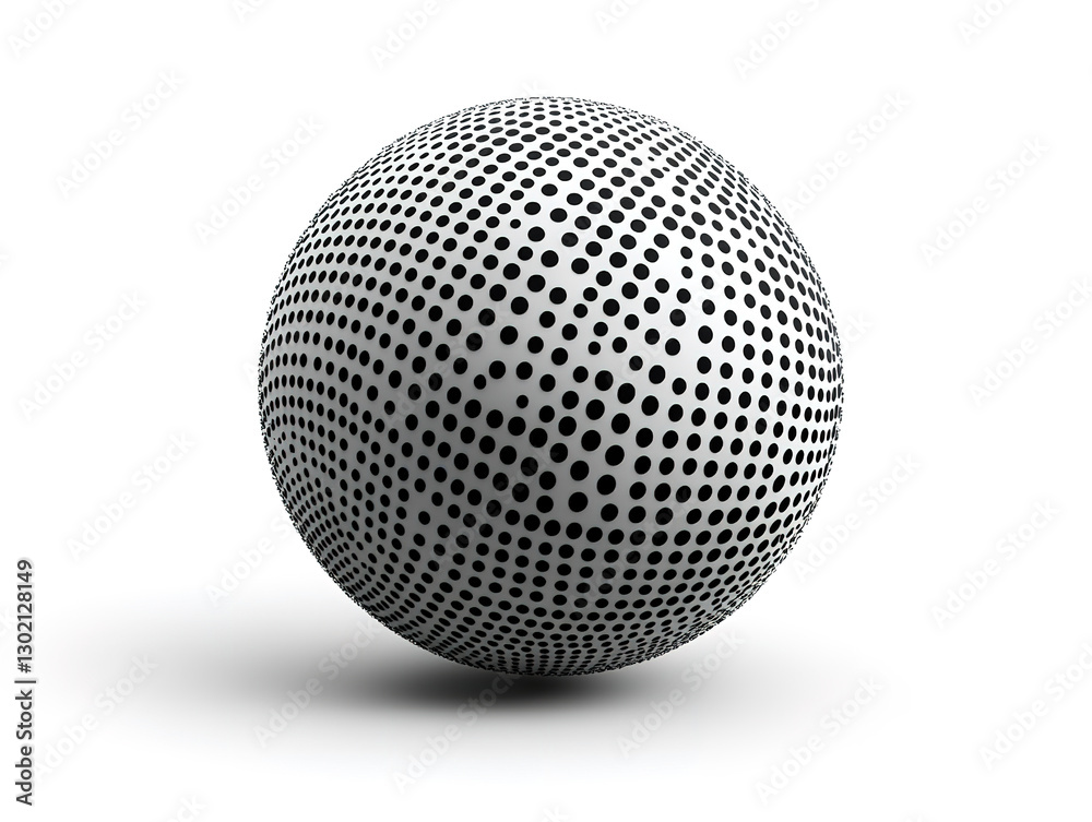 Abstract 3D Sphere with Black Dots Abstract 3D Sphere with Black Dots