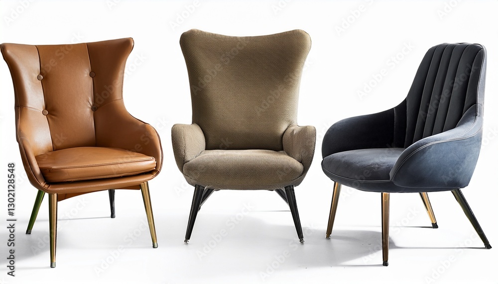 Obraz premium Stylish modern chairs with comfortable cushioning and contemporary design furniture 