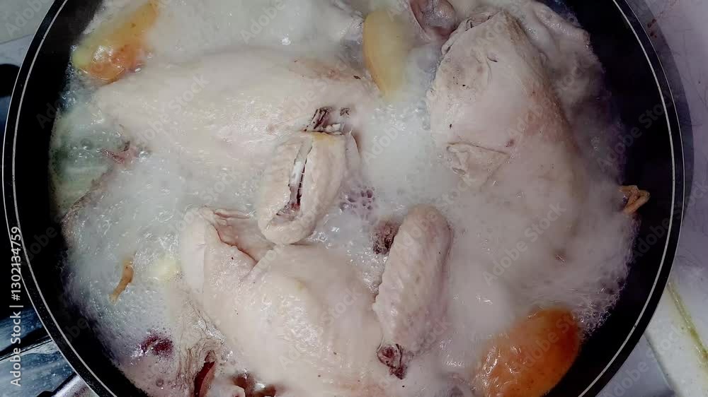 한국 음식 백숙 삼계탕 닭고기