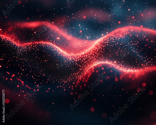 Red and Blue Abstract Particles