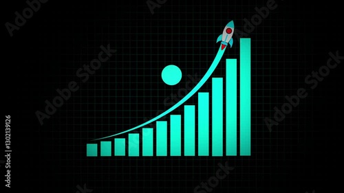 Business growth and business success glowing graph presentation with dollar icon. marketing sales profit increasing to future target business concept. success arrow, business profit and business