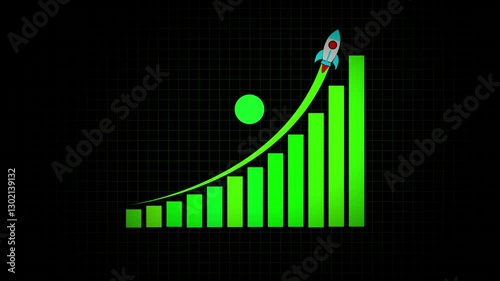 Business growth and business success glowing graph presentation with dollar icon. marketing sales profit increasing to future target business concept. success arrow, business profit and business