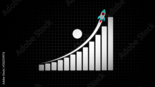 Business growth and business success glowing graph presentation with dollar icon. marketing sales profit increasing to future target business concept. success arrow, business profit and business