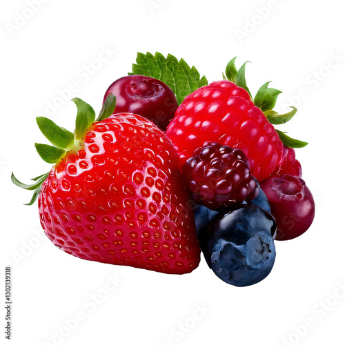 021-c Berries- Commercial isolate with white background no cast shadow