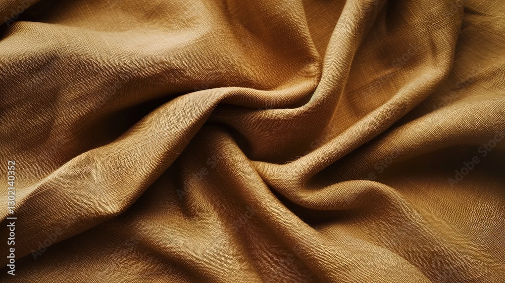 Fototapeta premium A texture background featuring brown linen canvas fabric, presenting a rustic and natural aesthetic. The brown hue of the linen canvas gives a warm and cozy feeling, and the visible fabric texture add