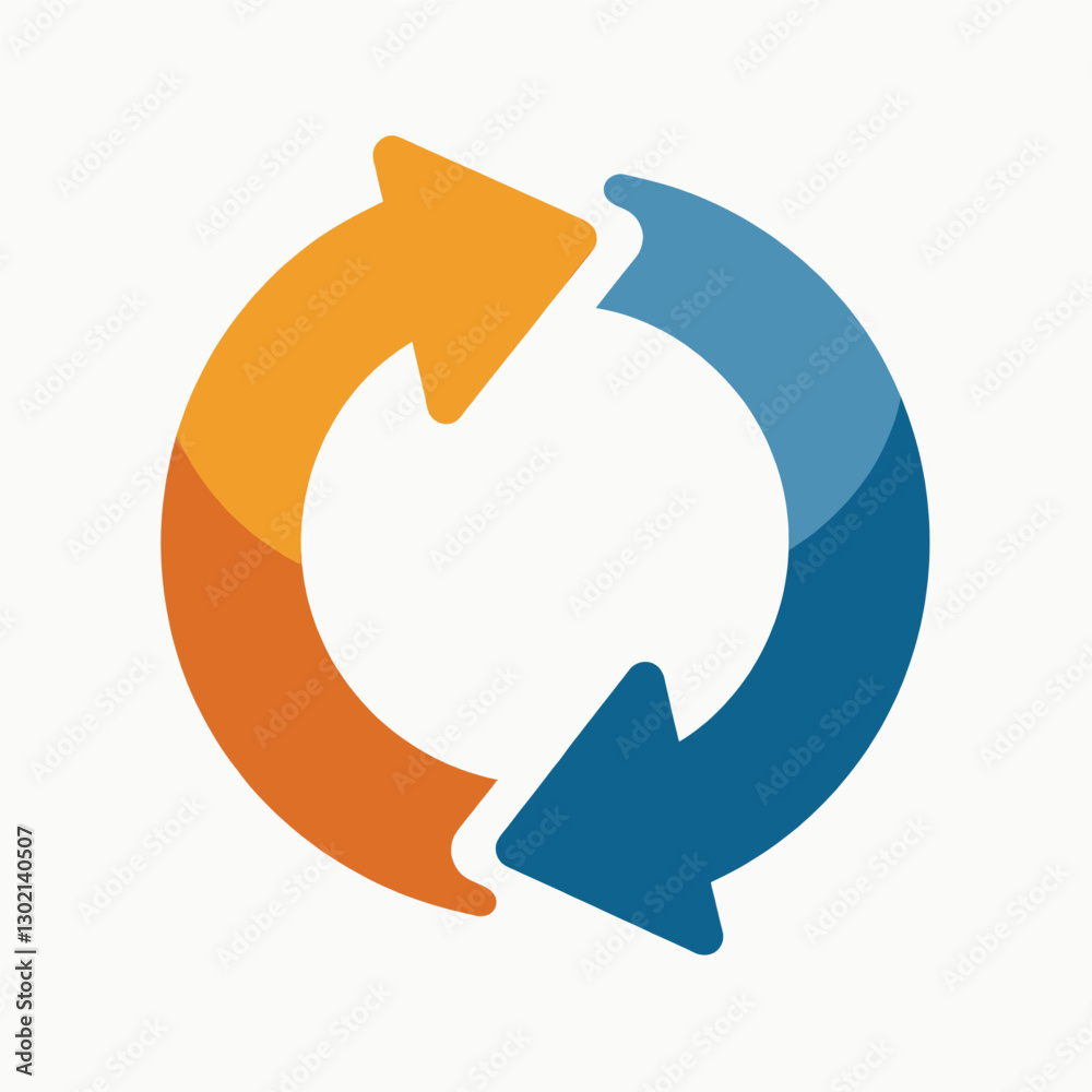 Circular Arrows: Orange and Blue, Transparent Background Circular Arrows: Orange and Blue, Transparent Background