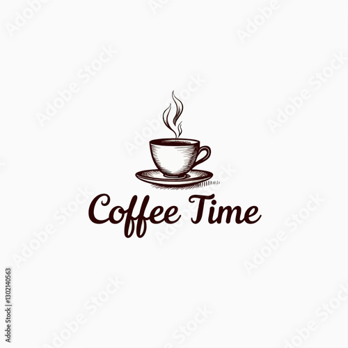Coffee Time Sketch Illustration with Transparent Background