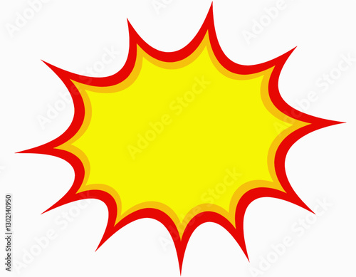 Comic explosion with red outline and yellow interior