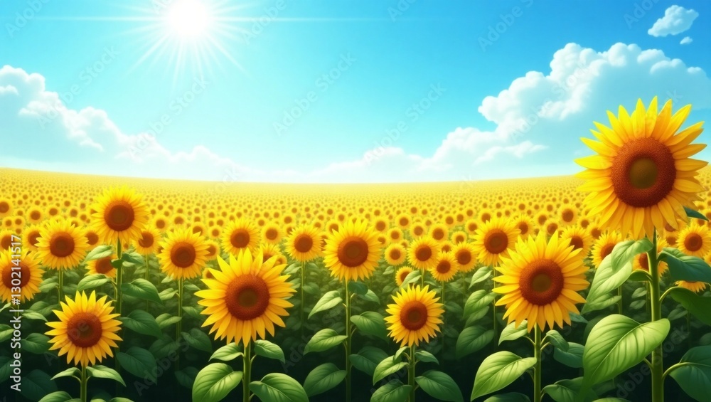 sunflower field with blue sky sunflower field with blue sky