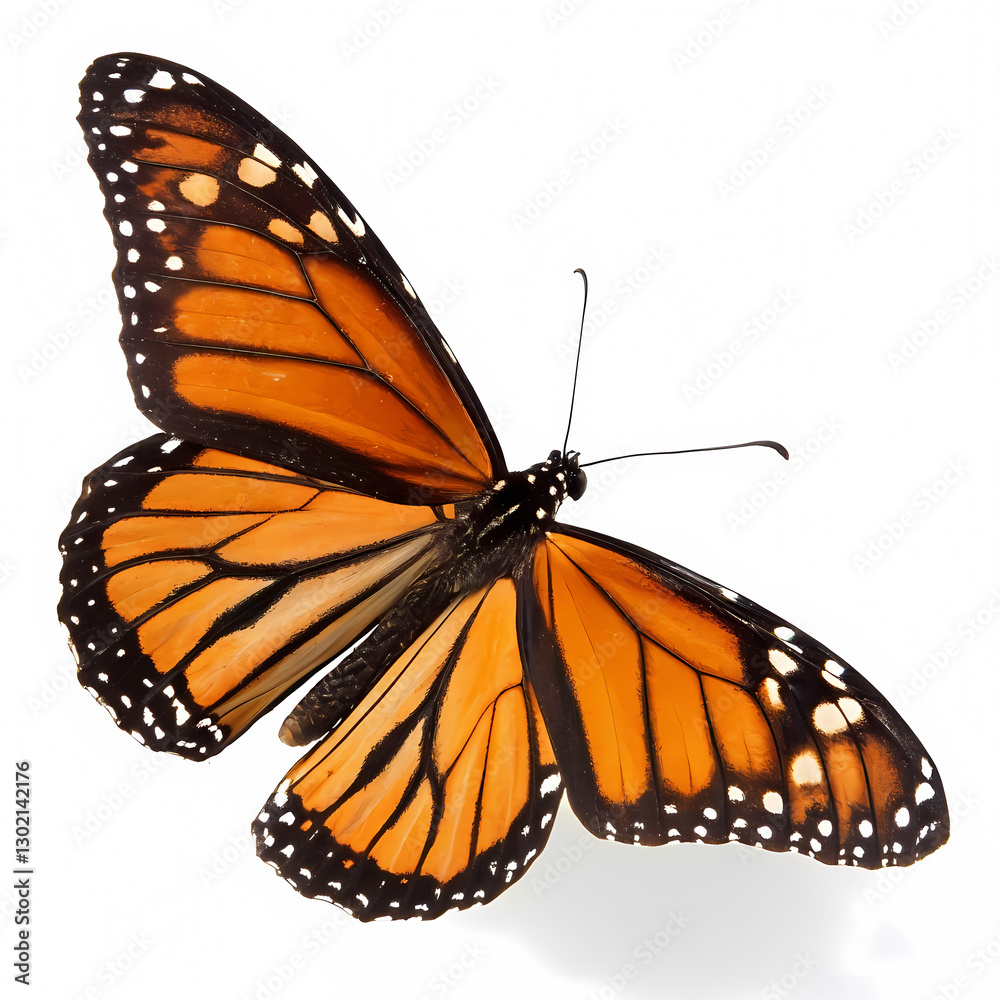 Fototapeta premium Butterfly colourful drawing illustration isolated on white background