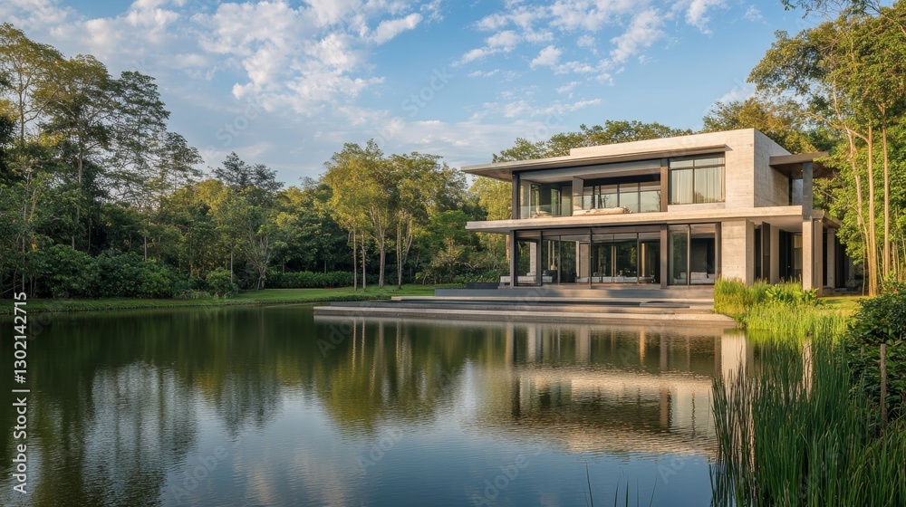 Lake House Reflection: Modern Architecture Forest View Lake House Reflection: Modern Architecture Forest View