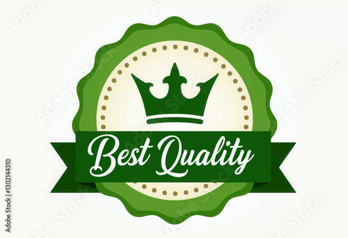 Green Best Quality Crown Badge with transparent background