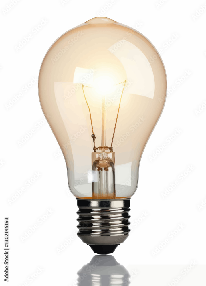 Illuminated Glass Light Bulb with transparent background Illuminated Glass Light Bulb with transparent background