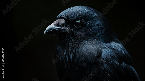 crow on a blue background
