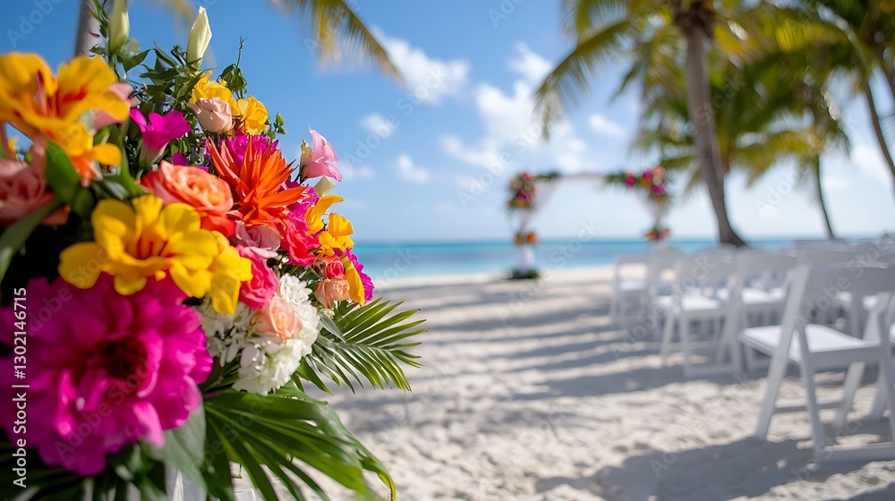 custom made wallpaper toronto digitalBeachfront Wedding Setup with Colorful Floral Arrangement