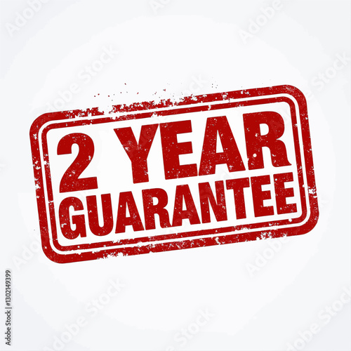 Red "2 Year Guarantee" Stamp with transparent background