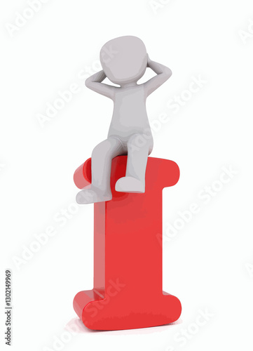 Relaxing Figure atop Red Number One