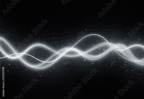 Sparkling Wave Abstract with transparent background