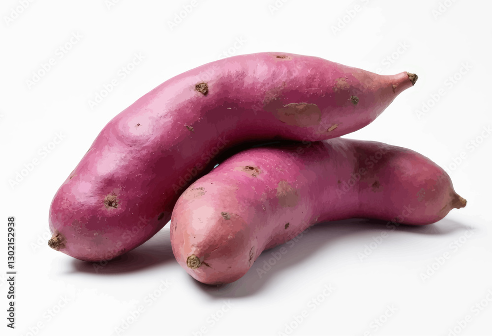 Two Purple Sweet Potatoes with a transparent background Two Purple Sweet Potatoes with a transparent background