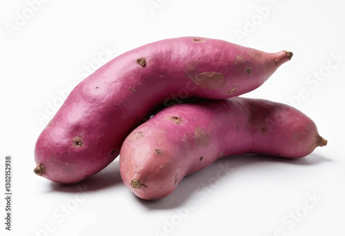 Two Purple Sweet Potatoes with a transparent background