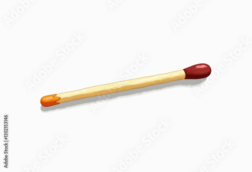 Unlit Matchstick with Red Head, Orange Tip