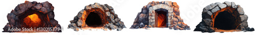 Majestic Mountainous Cave Formations in Natural Landscape with Rugged Rock Formations Crevices and Mineral Deposits for Outdoor Adventure and Concepts photo