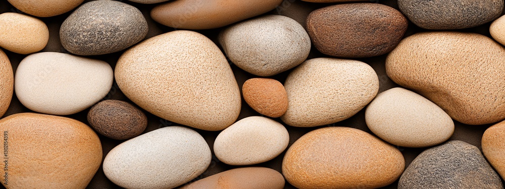 Smooth Pebbles and Rocks in Various Natural Earthy Tones Smooth Pebbles and Rocks in Various Natural Earthy Tones