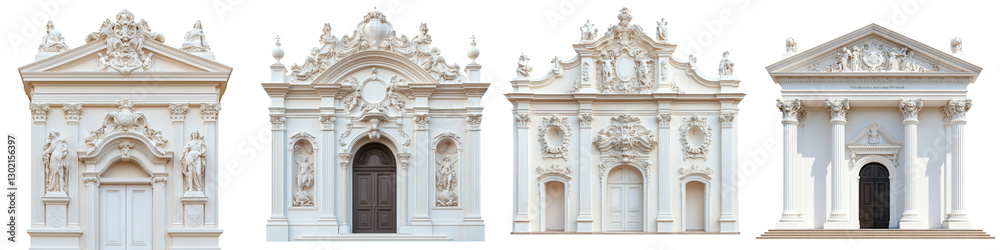Majestic Baroque Architecture of Historical Church or Cathedral Exterior with Ornate Facade Columns Dome and Towers in European Renaissance Style Majestic Baroque Architecture of Historical Church or Cathedral Exterior with Ornate Facade Columns Dome and Towers in European Renaissance Style