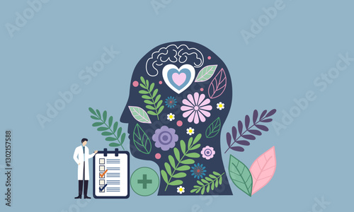 Mental health concept ,human head, psychological help and psychiatry