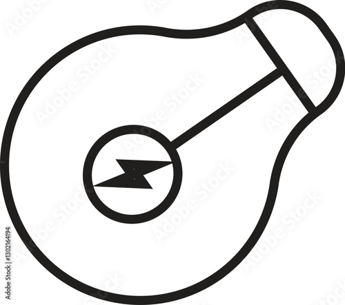 Light Bulb icon, bottom corner tilted version vector symbol
