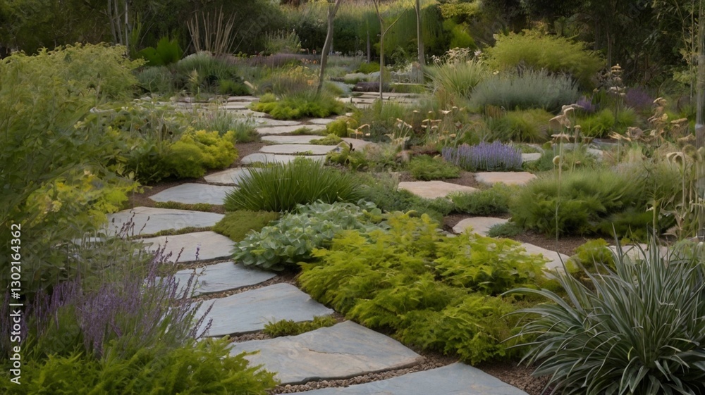 stone pathway in the garden stone pathway in the garden