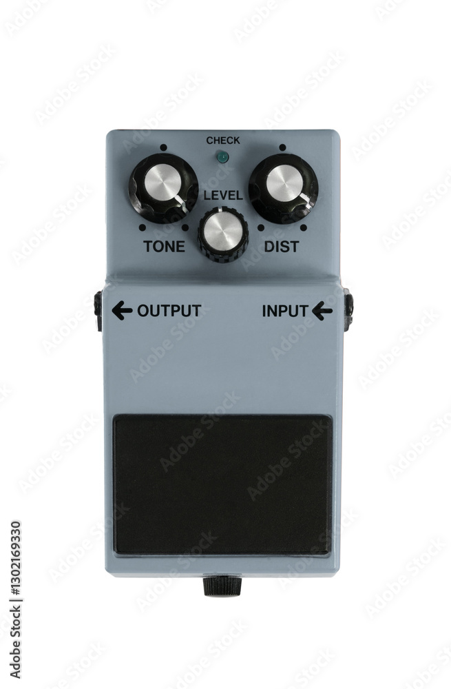 Fototapeta premium Grey Guitar Pedal Isolated