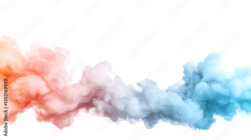 Fototapeta premium Abstract Smoke Clouds Against White Background