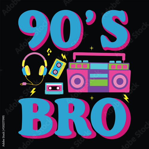 Throwback To The 80s Vintage T-shirt Design Vector with Bold Graphics
