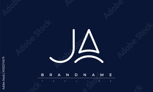 J, A logo design. JA  creative Monogram Logo. This logo design is the process of creating a visual symbol that represents a brand, company, or individual.