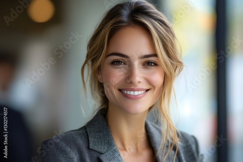 Wallpaper Mural Young businesswoman smiling and looking confident in modern office Torontodigital.ca