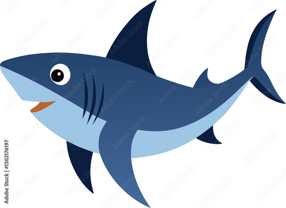 Obraz premium cartoon shark vector illustration
