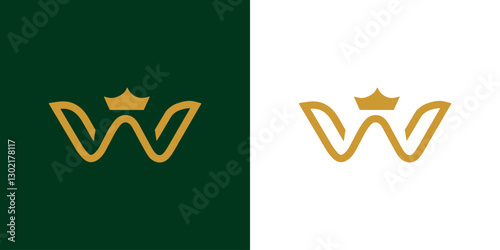 Creative W Logo Letter with Crown, Illustration, Design Inspiration, Vector, Icon