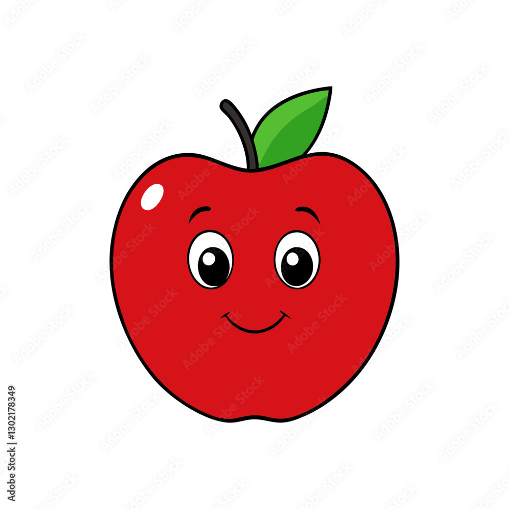 Obraz premium Cute apple cartoon vector