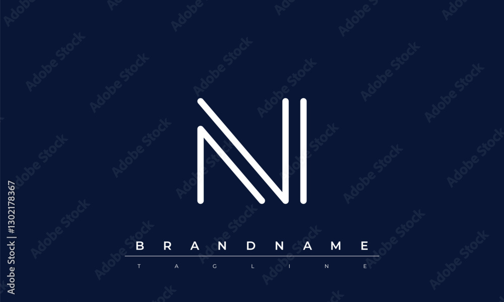 Obraz premium N, I logo design. NI creative Monogram Logo. This logo design is the process of creating a visual symbol that represents a brand, company, or individual.