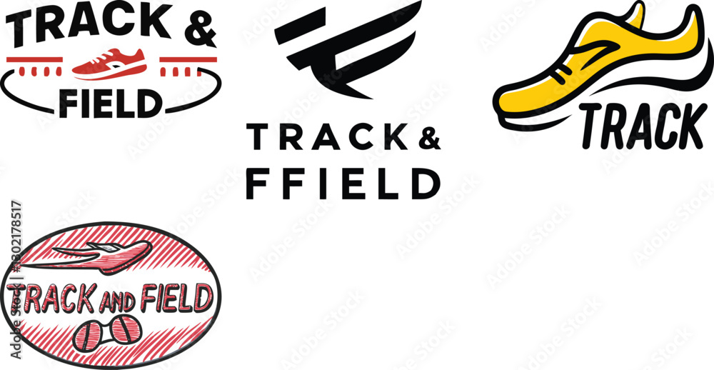 Obraz premium Track and field logo stylish design on white background