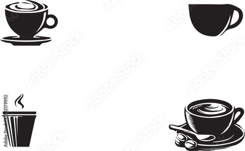 silhouette of clean vector of coffee isolated