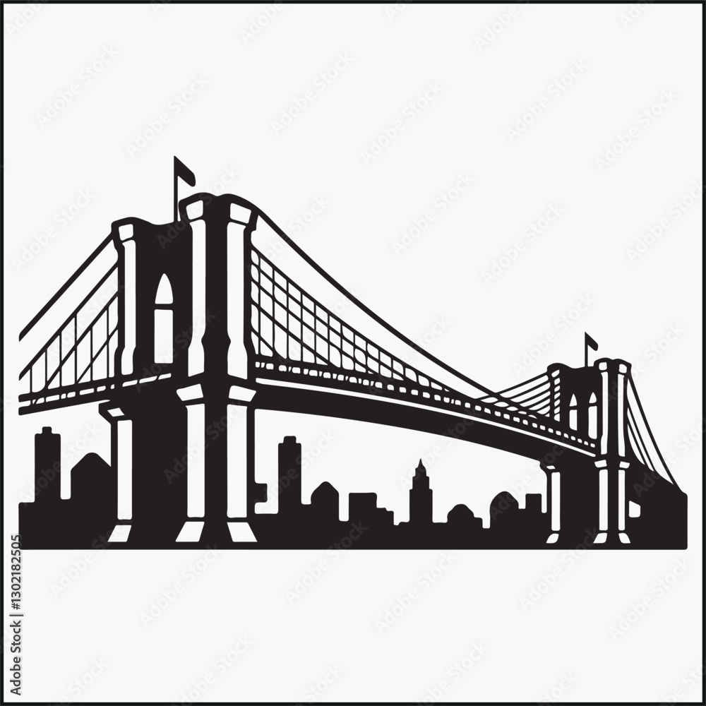 Obraz premium Brooklyn bridge silhouette