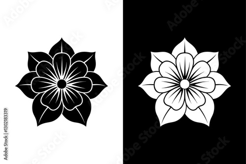Versatile Violet Flower Icon silhouette Perfect for Any Project