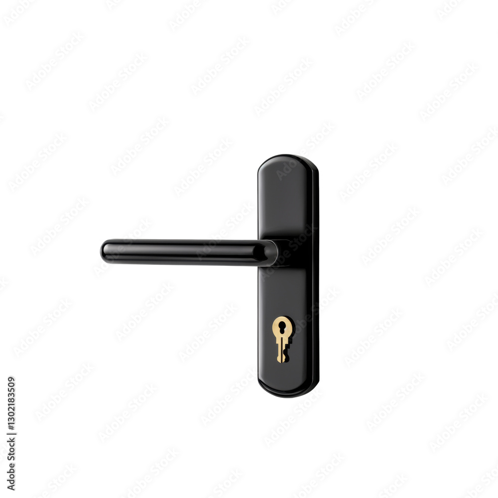 A sleek black door handle with a keyhole, symbolizing security and privacy, stands against a minimalistic background, inviting curiosity about what lies behind the door's mystery. A sleek black door handle with a keyhole, symbolizing security and privacy, stands against a minimalistic background, inviting curiosity about what lies behind the door's mystery.