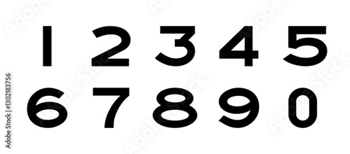 Black numbers from zero to nine