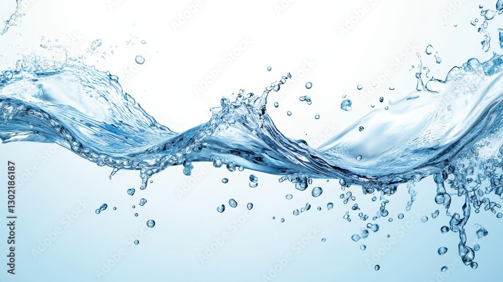 Beautiful wave of water with droplets and splashing motion Beautiful wave of water with droplets and splashing motion