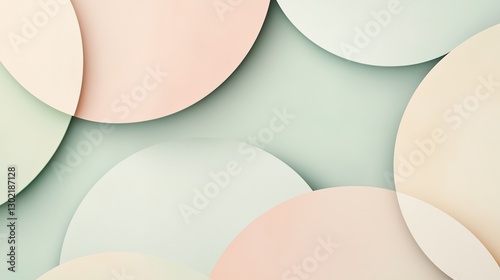 Wallpaper Mural Minimalist pastel wallpaper with smooth curves, subtle geometric elements, and a mint, blush, and yellow palette for a calming, elegant look Torontodigital.ca